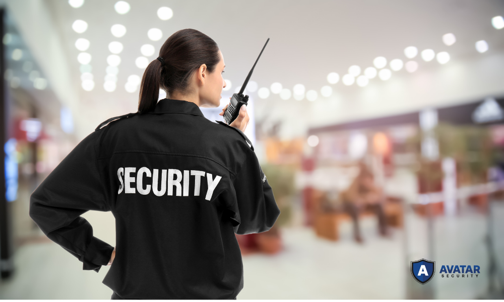 security guard inside the shopping center
